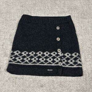 Everest Wool Skirt Womens Medium Charcoal Gray Knit Chunky Lined Dolomite Mini